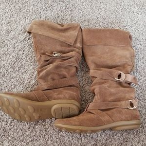 Calf suede slouch boots